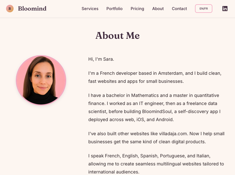 Bloomind.org portfolio screenshot